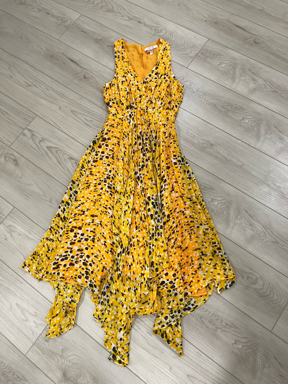 10 Crosby Derek Lam Yellow Multi Asymmetrical Dress 4